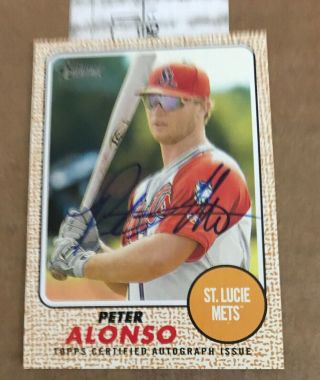 2017 Topps Heritage Minor Peter Alonso Real One Auto Roa - Pa Mets