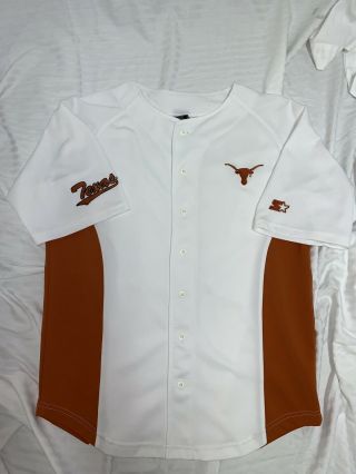 University Of Texas Longhorns Majestic White Baseball Jersey Size Medium
