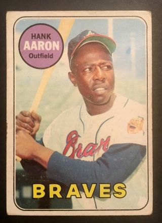 1969 Topps 100 Hank Aaron Atlanta Braves Hof - See Scans