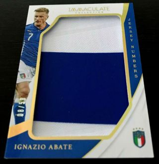 8/50 Ignazio Abate 2018 - 19 Immaculate Soccer Jumbo Worn Number Patch Italy