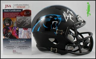 Christian Mccaffrey Autographed Carolina Panthers Mini Helmet Football Jsa