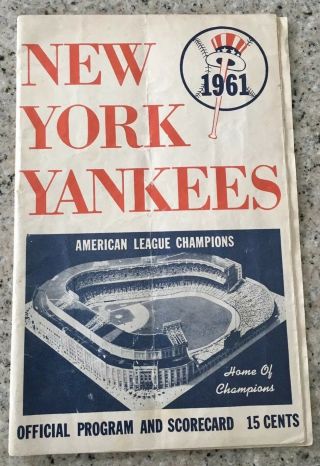 Very Rare 1961 Ny Yankees 7/24/61 Scorecard " In Season " Exhibition Game Vs Giants