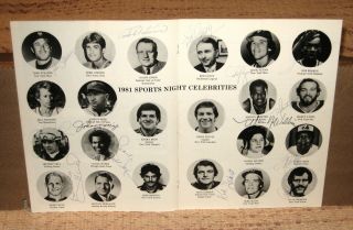 1981 Celebrity Sports Night Dinner Program Signed By 15 Kiner Doby Cousy Sayers