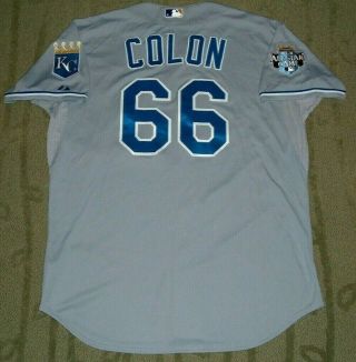 Kansas City Royals Roman Colon Game Worn Jersey With Patch (braves Tigers)