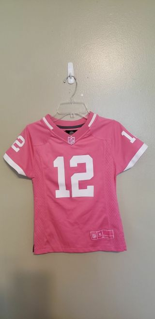 Green Bay Packers Aaron Rodgers Pink Nike Football Jersey Size 7/8 Girls