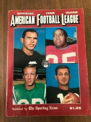Full Set American Football League Official Guides By Sporting News 1963 - 1968