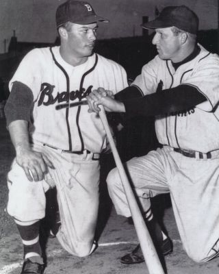 Stan Musial Cardinals And Eddie Mathews Braves 8x10 Photo 1952 All Star Game