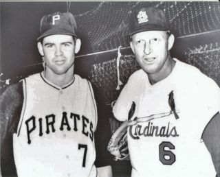 Stan Musial Cardinals And Bob Bailey Pirates 8x10 Photo