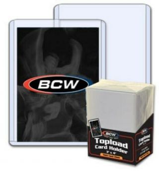 300 Bcw 1.  5mm 59pt Thick Baseball Trading Card Rigid Topload Holders Protectors
