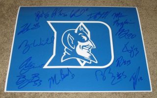 Duke Blue Devils Poster Signed By Entire 2018 - 19 Team (proof) Zion Williamson,  14