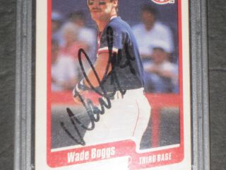 1990 Fleer WADE BOGGS Signed Baseball Card 268 PSA/DNA Authentic Autograph 3