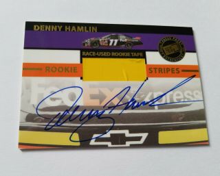 Denny Hamlin 2006 Press Pass Autograph Rookie Tape Card