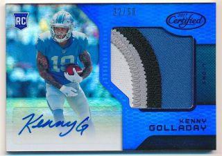 Kenny Golladay 2017 Certified Rc Blue Autograph 4 Color Patch Auto Sp 32/50 $80