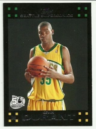 2007 - 08 Kevin Durant Topps 50th Anniversary Rookie Card 112 From Pack