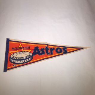 Vintage Houston Astros Astrodome Pennant 30 " Inch Wincraft Rainbow Orange [dc04]