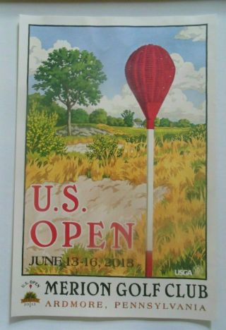 2013 Official US Open MERION GOLF CLUB Lee Wybranski 18 X 12 Print 2