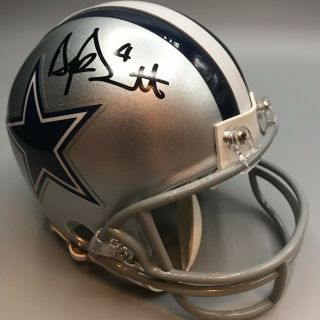 Dak Prescott Autographed/signed Dallas Cowboys Mini Helmet Beckett