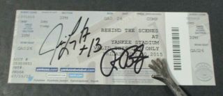 Yankee Stadium Behind The Scenes Ticket Signed By Jim Leyritz & Ron Blomberg