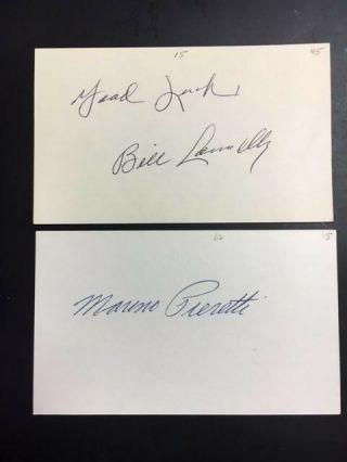 Bill Connelly Vintage Signed Index Card 1940s Debut Jsa Precertified