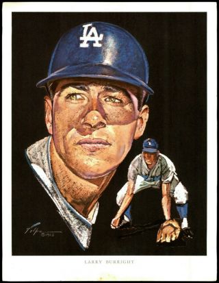 1962 Larry Burright Los Angeles Dodgers Union 76 Volpe Portrait Print