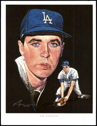 1962 Larry Sherry Los Angeles Dodgers Union 76 Volpe Portrait Print