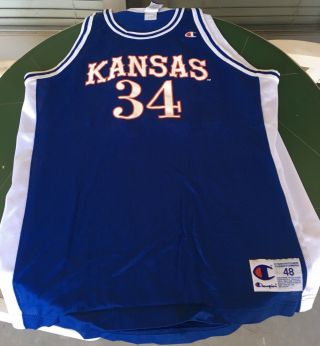 Kansas Jayhawks Ku Paul Pierce Vintage Basketball Jersey 34 Champion Xl