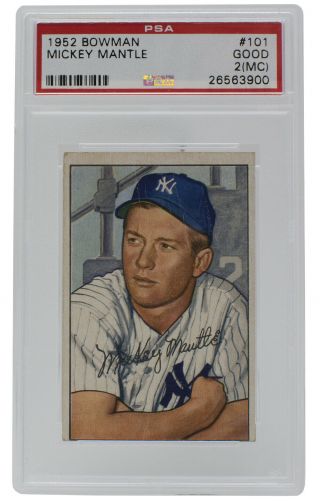 Mickey Mantle 1952 101 Bowman York Yankees Baseball Card Slabbed Psa Good 2