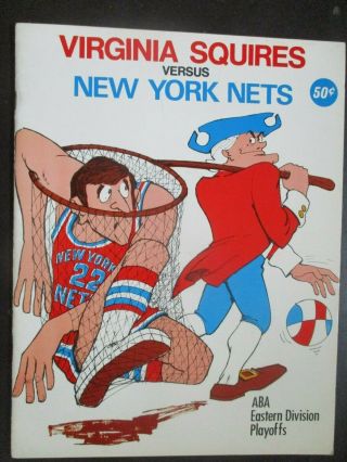 1971 Virginia Squires York Nets Aba Basketball Playoff Program Hampton Odu