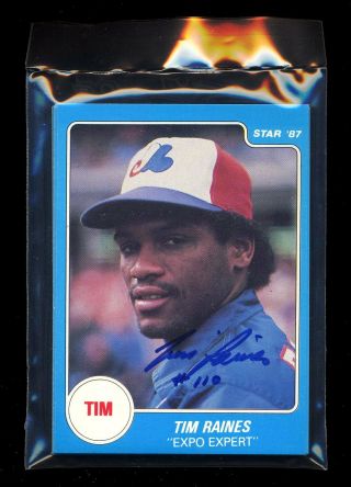 Tim Raines 1987 Star Company Set Signed Numbered Hof Montreal Expos
