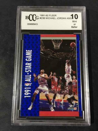 Michael Jordan 1991 Fleer 238 All - Star Game Bgs Bccg Graded 10