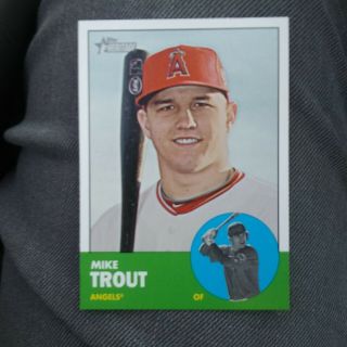 (1) Mike Trout 2012 Topps Heritage 207 Rookie Los Angeles Angels