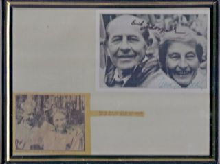 Signed Photo Emil & Dana Zatopek Czech 1952 Olympic Gold Medal Champions Framed