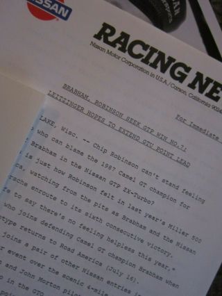 NISSAN IMSA Motor Racing Media Kit 1989 7
