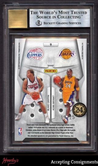 2009 - 10 Playoff Contenders Kobe Bryant Blake Griffin Dual AUTO 19/25 BGS 9 2