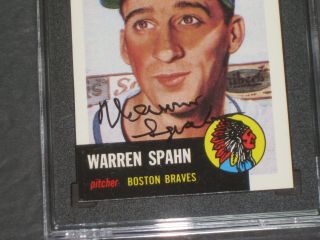1991 Topps Archives WARREN SPAHN Signed Baseball Card SGC Authentic Autograph 3
