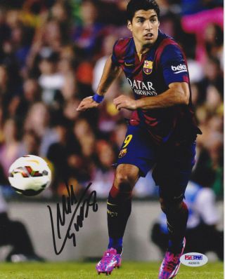 Luis Suarez Signed 8x10 Barcelona Photo - Fcb Barca Shooting Psa/dna