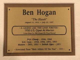 BEN HOGAN 1950 US Open Merion Famous 