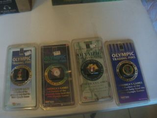 Set Of Four Olympic Trading Pins 1996 Atlanta In Package