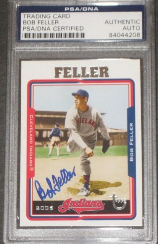 Psa/dna Authentic Autograph - Bob Feller Signed Topps Baseball Card