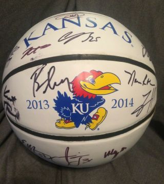 2013 - 2014 Official Kansas Jayhawks Autographed Basketball Team Signed Ku Embiid