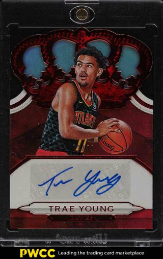 2018 Panini Crown Royale Red Die - Cut Trae Young Rookie Rc Auto /99 (pwcc)