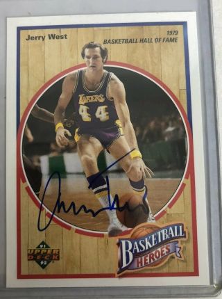 Jerry West Signed Autographed Card Los Angeles Lakers Basketball Heroes 7/9