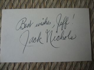 Jack Nichols Autographed 3x5 Usc 48aa Celtics D.  92