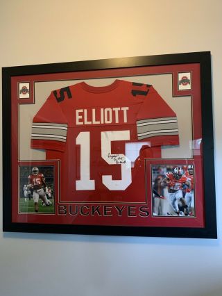 Framed Ezekiel Elliott Autographed Ohio State Buckeyes Jersey With Jsa