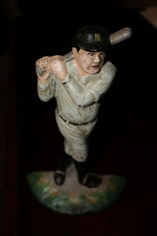 Vintage Babe Ruth Figural Cast Iron Book End Or Door Stop