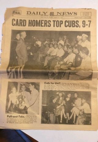 BABE RUTH DEATH and Retirement Yankees - 1948 York Daily News Newspapers 2