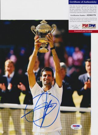 Novak Djokovic Wimbledon Us Open Tennis Signed Autograph 8x10 Photo Psa/dna