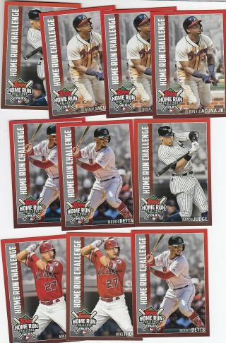 (113) Ct 2019 Topps Series 2 Home Run Challenge Inserts Mike Trout Acuna Bryce,