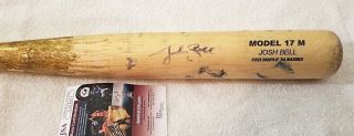 Josh L.  Bell Autograph Game Cracked Bat Baltimore Orioles Jsa