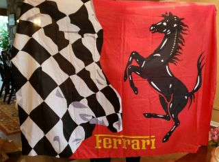 6 Ft Ferrari Flag Banner Checkered Flag Horse Man Cave Formula One Ims 9/24/2000